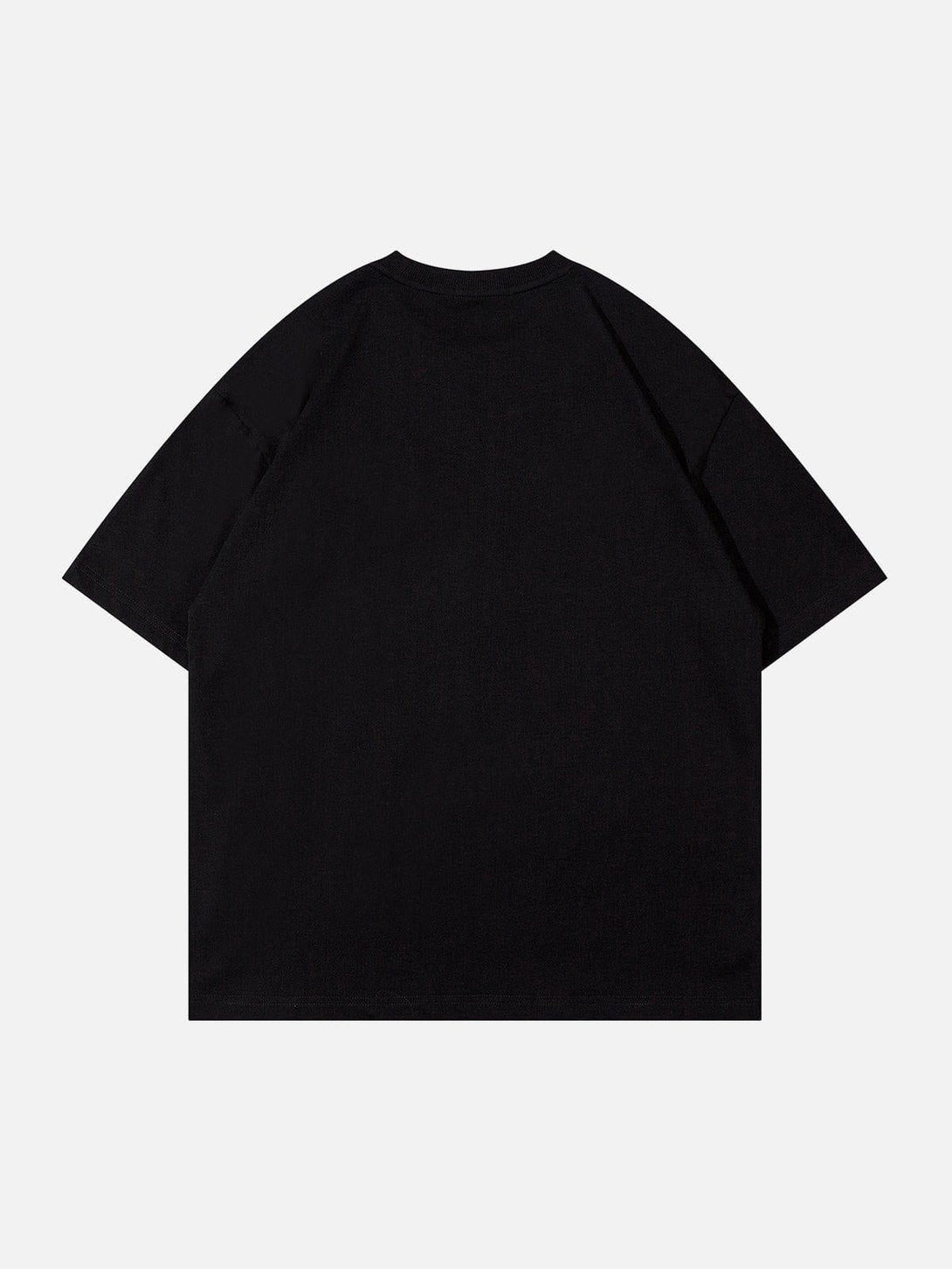 Back view of a black tee by TALISHKO, showcasing a relaxed fit perfect for casual style.