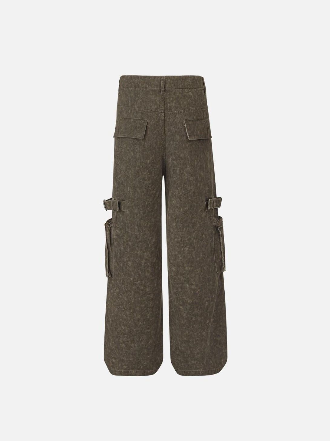 Back view of TALISHKO cargo pants with big pockets, offering a vintage high street look.