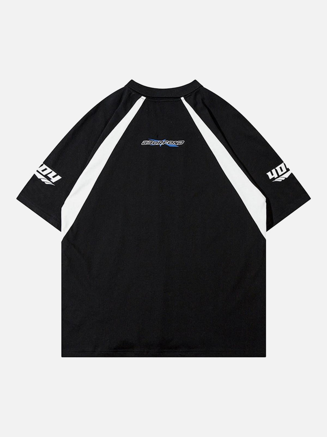 Back view of a black vintage polo shirt by TALISHKO with contrasting white accents.