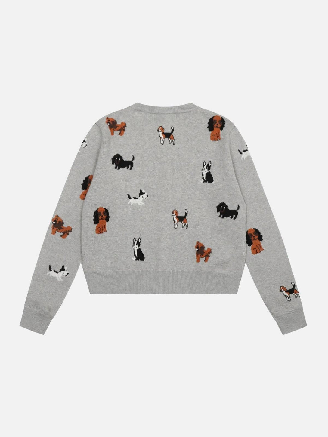 TALISHKO cardigan with playful puppy embroidery, showcasing a cozy and stylish design.