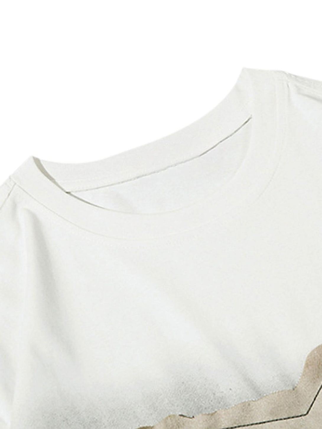 Close-up of a TALISHKO vintage star T-shirt neckline, showcasing its casual, relaxed fit.