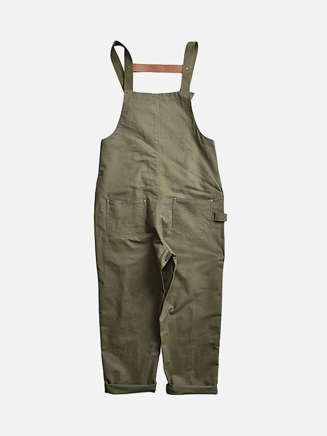 Vintage straight men's overalls by TALISHKO, showcasing a classic olive design and relaxed fit.