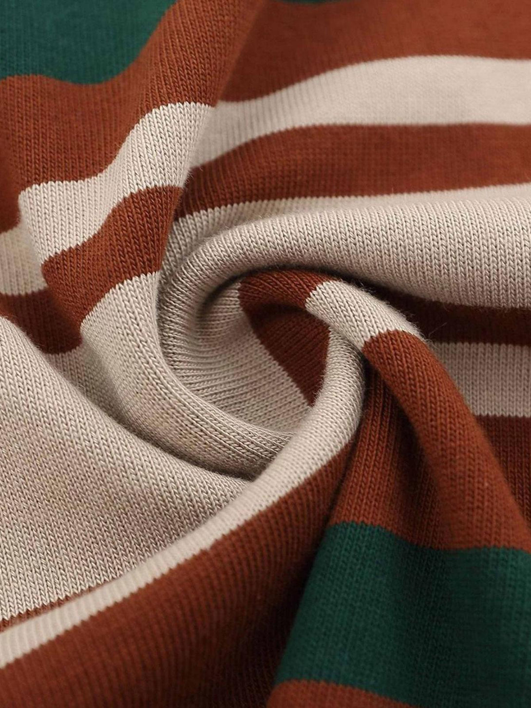 Intricate look at the striped fabric detail of a vintage polo shirt by TALISHKO.