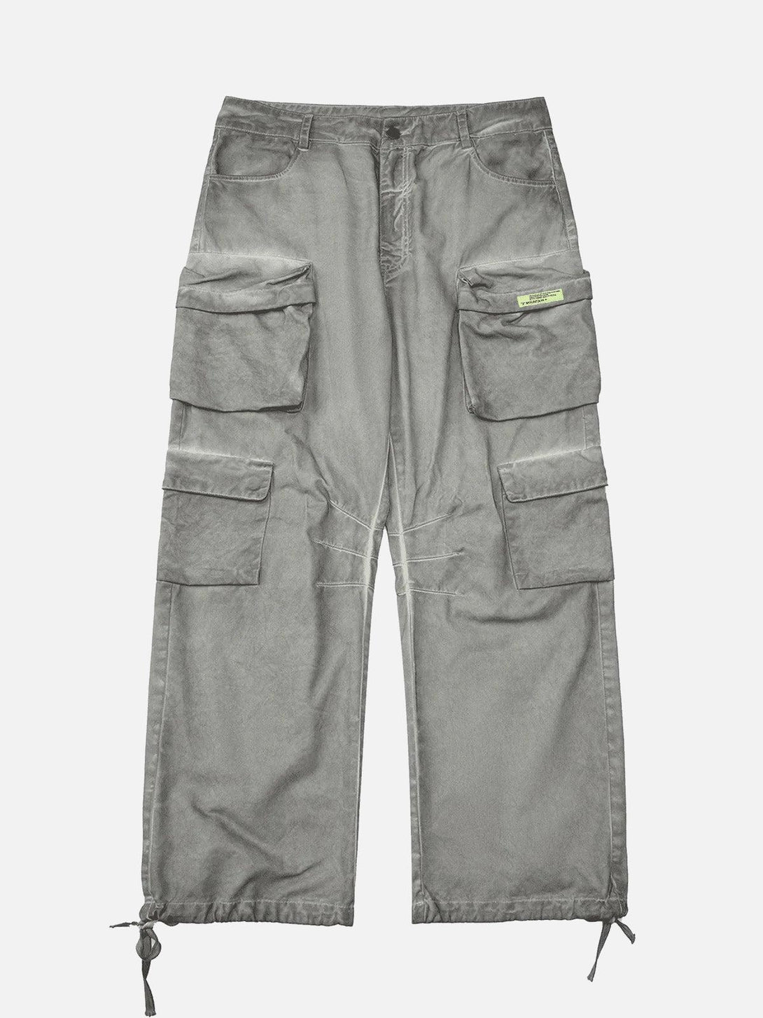 TALISHKO vintage-style multi-pocket work pants in gray, showcasing a functional design.