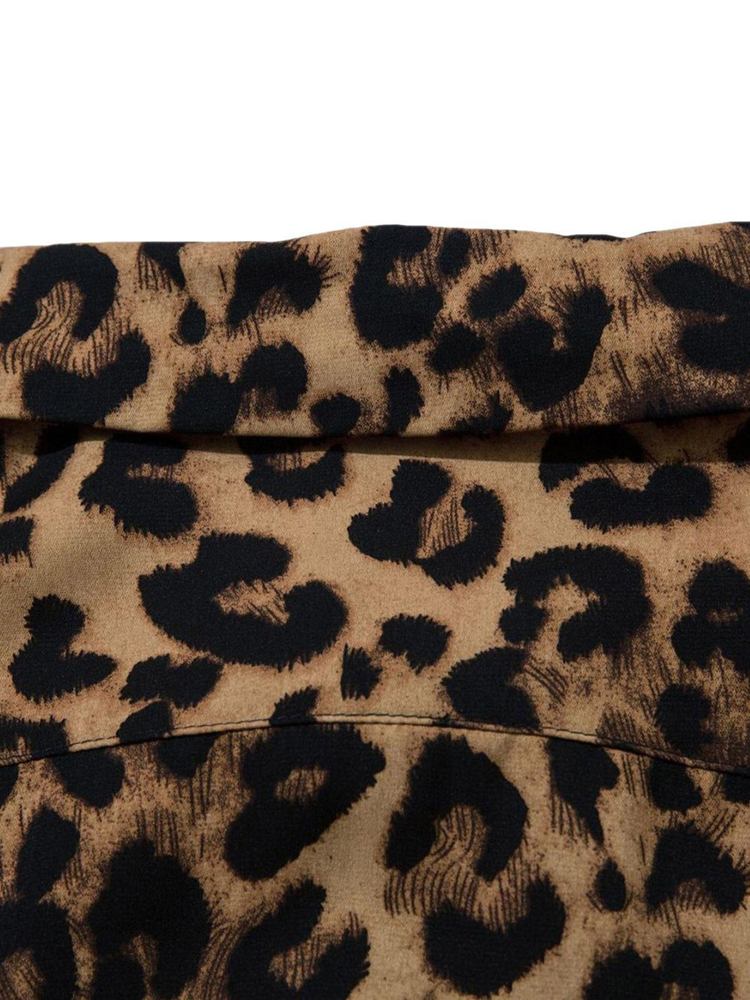 Detailed view of TALISHKO's vintage leopard print fabric, showcasing its bold, wild pattern.
