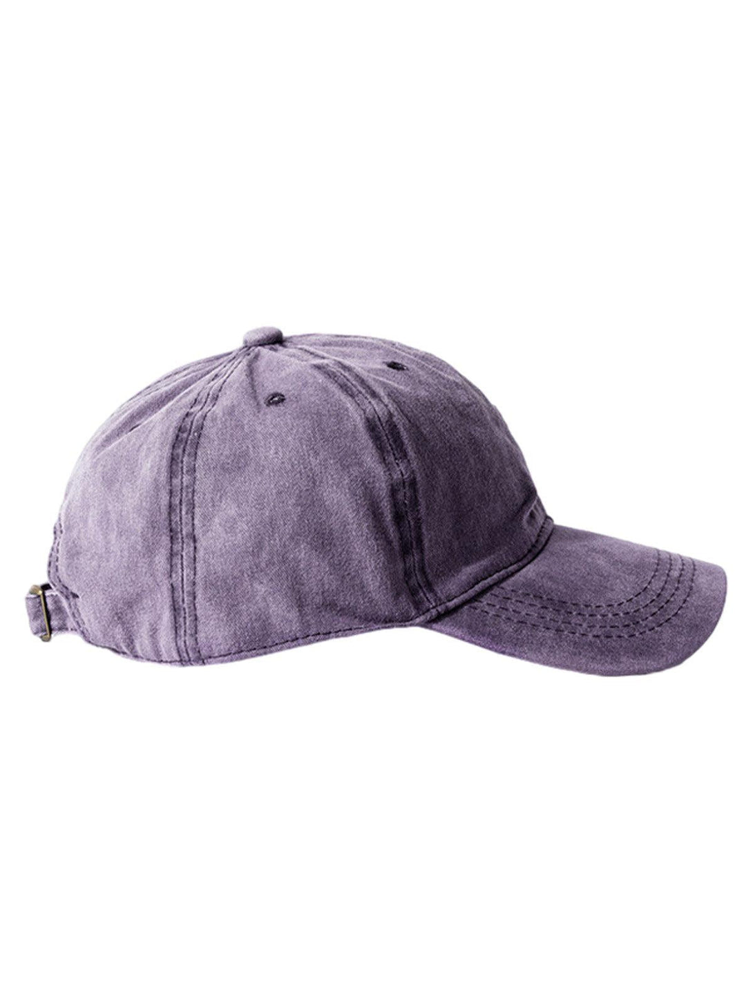 Side view of a purple washed canvas cap by TALISHKO, ideal for adding a vintage vibe.