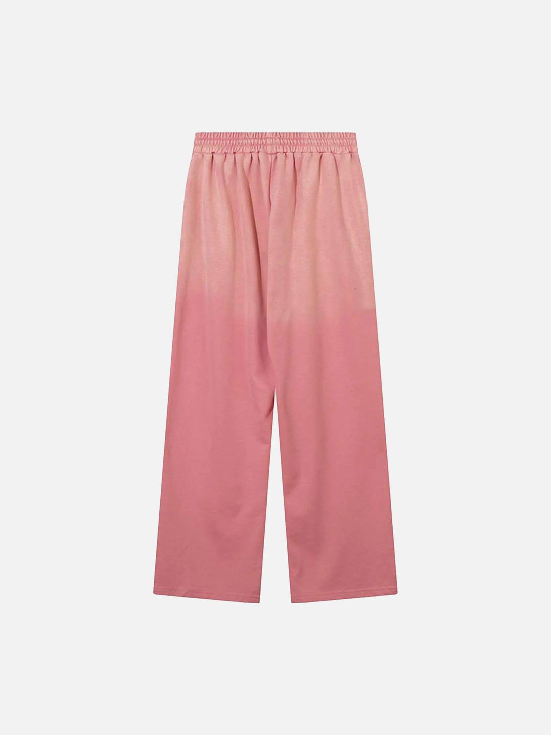 Back view of TALISHKO pink sweatpants with washed gradient, highlighting casual comfort.