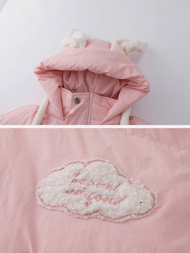 TALISHKO - Airbag Bunny Ear Design Winter Coat - streetwear fashion, outfit ideas - talishko.com