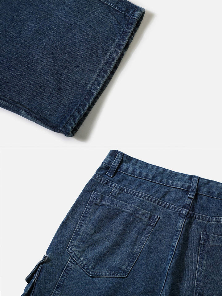 TALISHKO - Big Pocket Ruched Jeans - streetwear fashion, outfit ideas - talishko.com