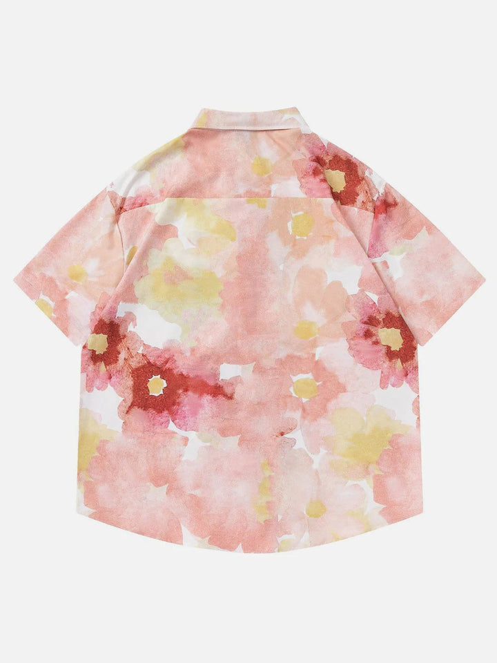 TALISHKO - Blooming Flowers Graphic Short Sleeve Shirt - streetwear fashion, outfit ideas - talishko.com