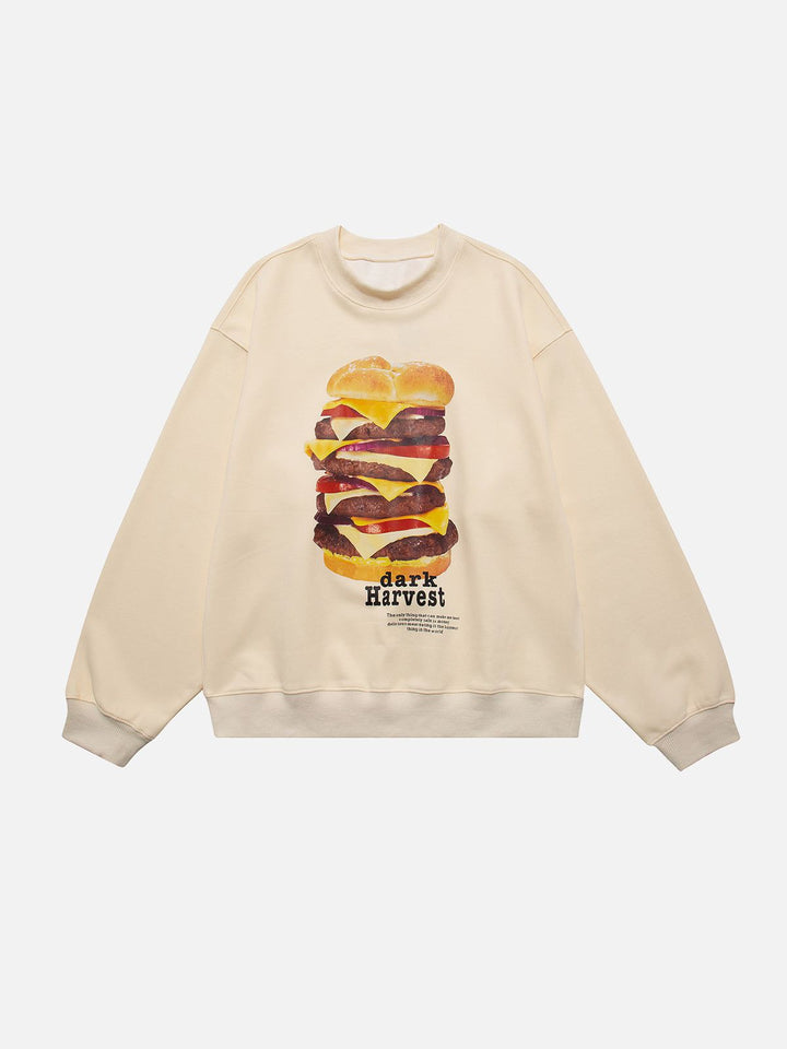 TALISHKO™ - Burger Print Sweatshirt streetwear fashion - talishko.com