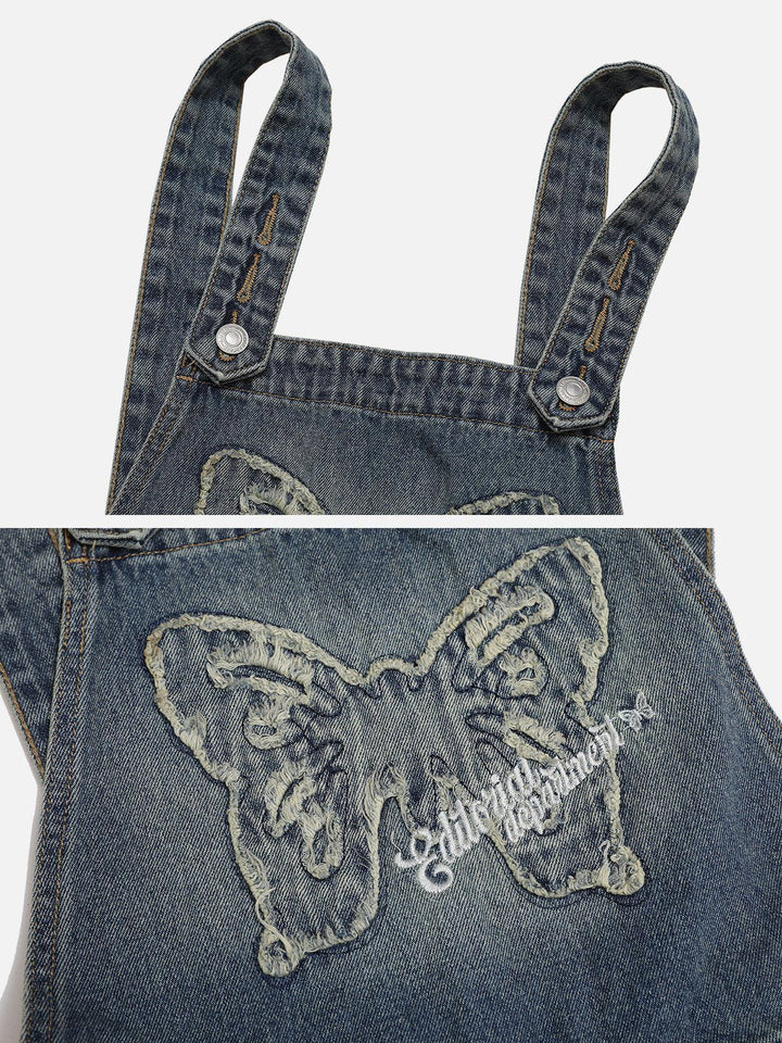 TALISHKO - Butterfly Embroidered Patch Jeans - streetwear fashion, outfit ideas - talishko.com