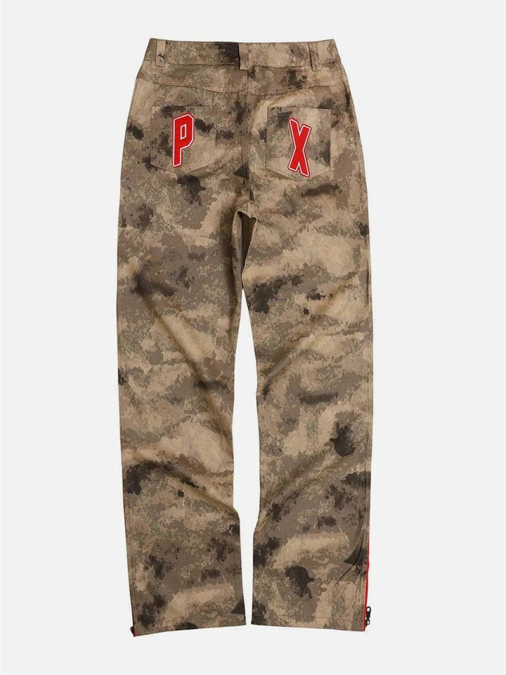 TALISHKO - Camouflage Adjustable Zip Straight Pants - streetwear fashion, outfit ideas - talishko.com