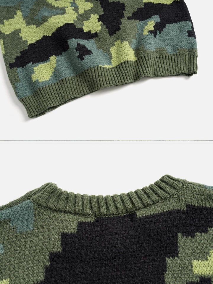 TALISHKO - Camouflage Print Sweater - streetwear fashion, outfit ideas - talishko.com