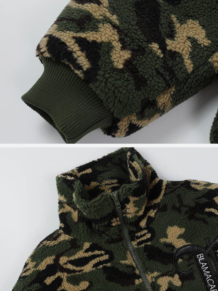 TALISHKO - Camouflage Sherpa Coat - streetwear fashion, outfit ideas - talishko.com