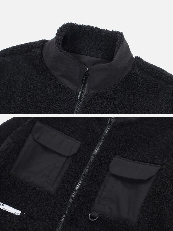 TALISHKO - Cargo Pocket Sherpa Winter Coat - streetwear fashion, outfit ideas - talishko.com