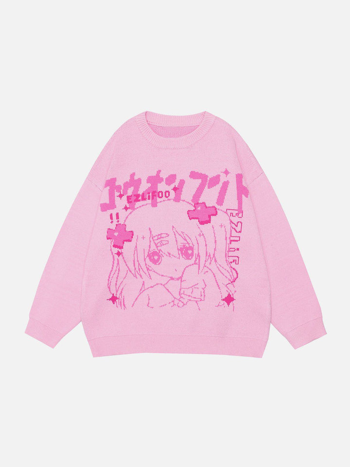 TALISHKO™ - Cartoon Girl Print Sweater streetwear fashion - talishko.com