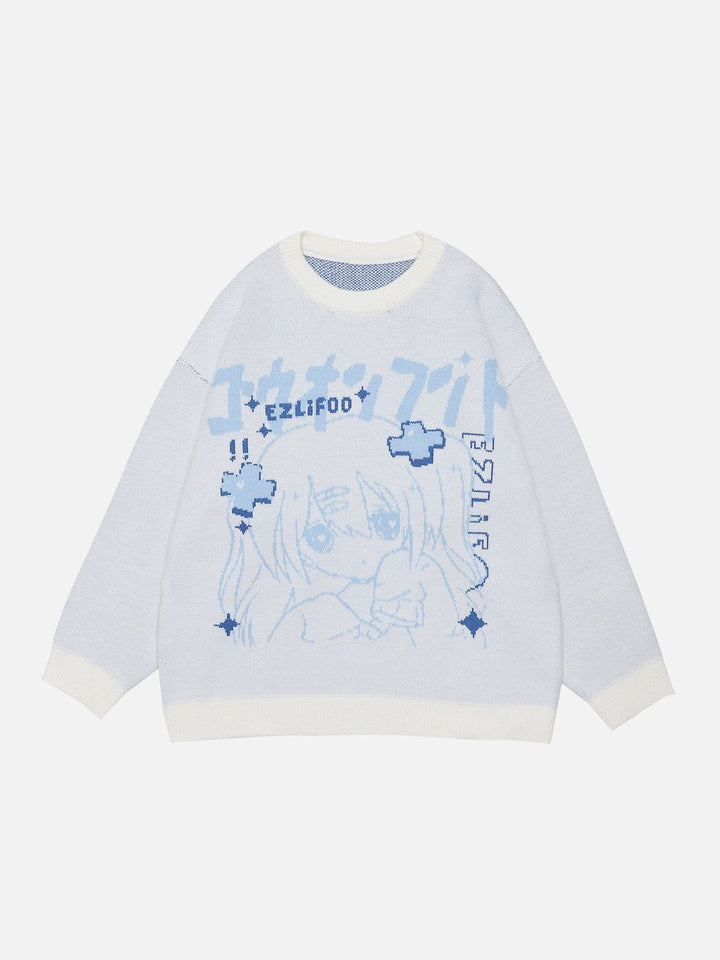 TALISHKO™ - Cartoon Girl Print Sweater streetwear fashion - talishko.com