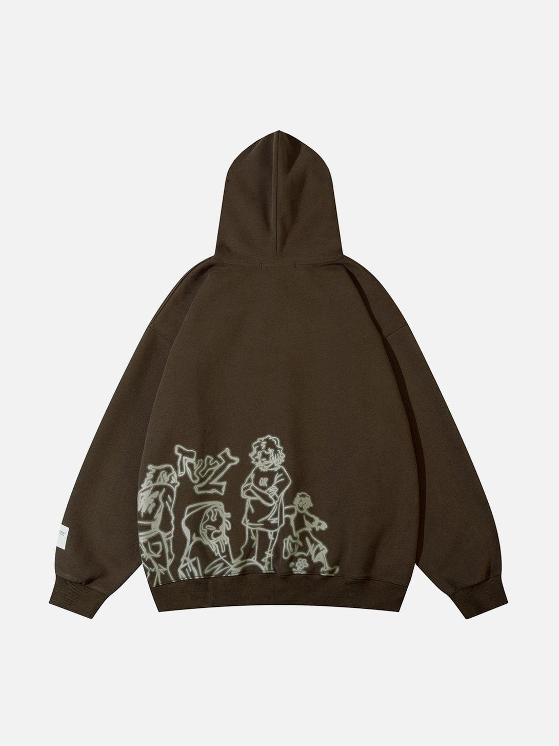 TALISHKO - Cartoon Line Character Print Hoodie - streetwear fashion, outfit ideas - talishko.com