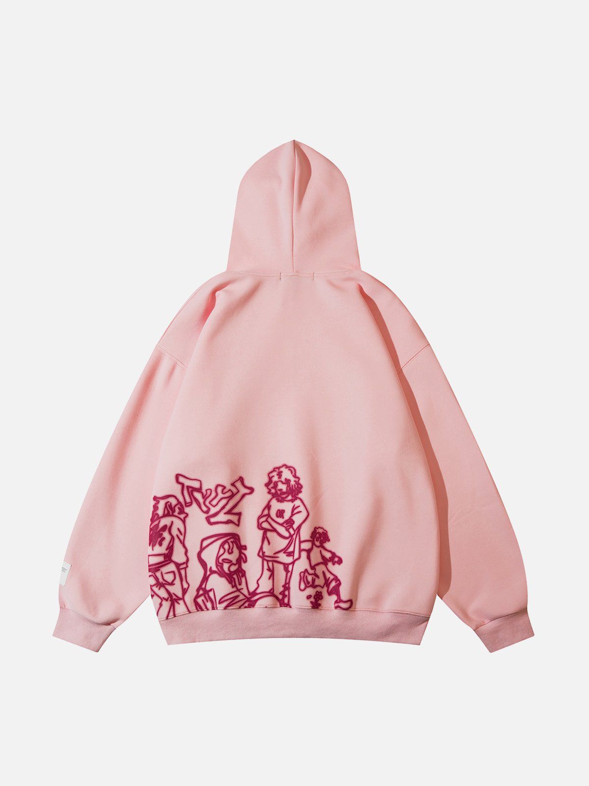 TALISHKO - Cartoon Line Character Print Hoodie