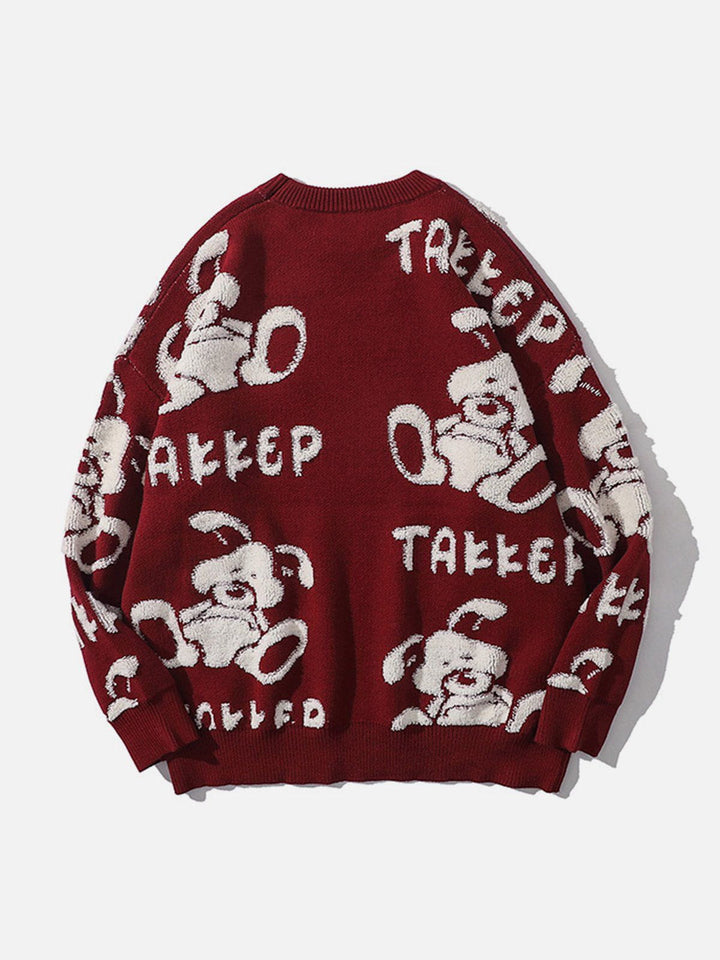 TALISHKO - Cartoon Rabbit Embroidery Sweater - streetwear fashion, outfit ideas - talishko.com
