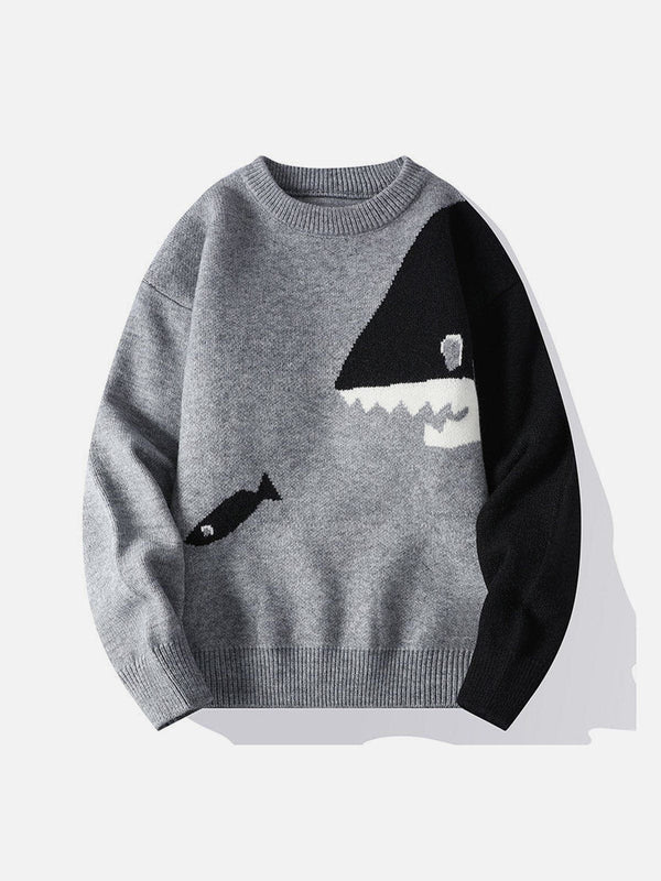 TALISHKO - Cartoon Shark Sweater - streetwear fashion, outfit ideas - talishko.com