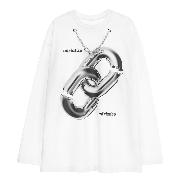TALISHKO™ - Chain Print Necklace Decoration Long Sleeves streetwear fashion - talishko.com
