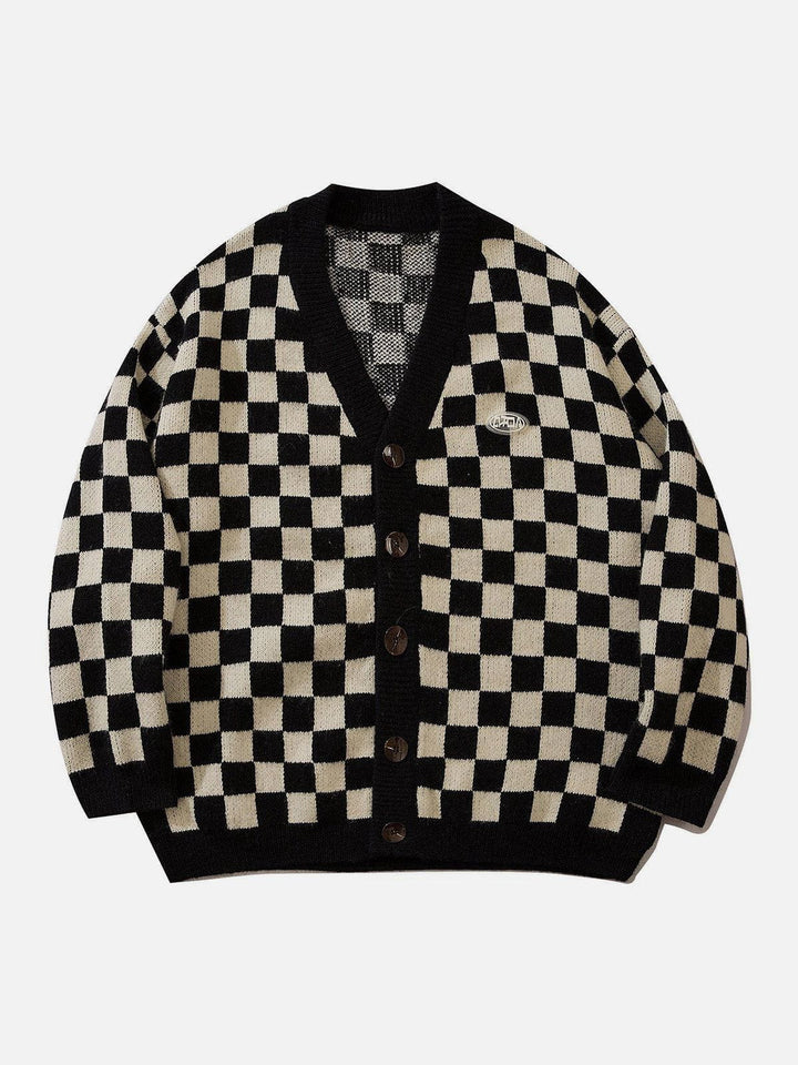 TALISHKO™ - Checkerboard Cardigan streetwear fashion - talishko.com