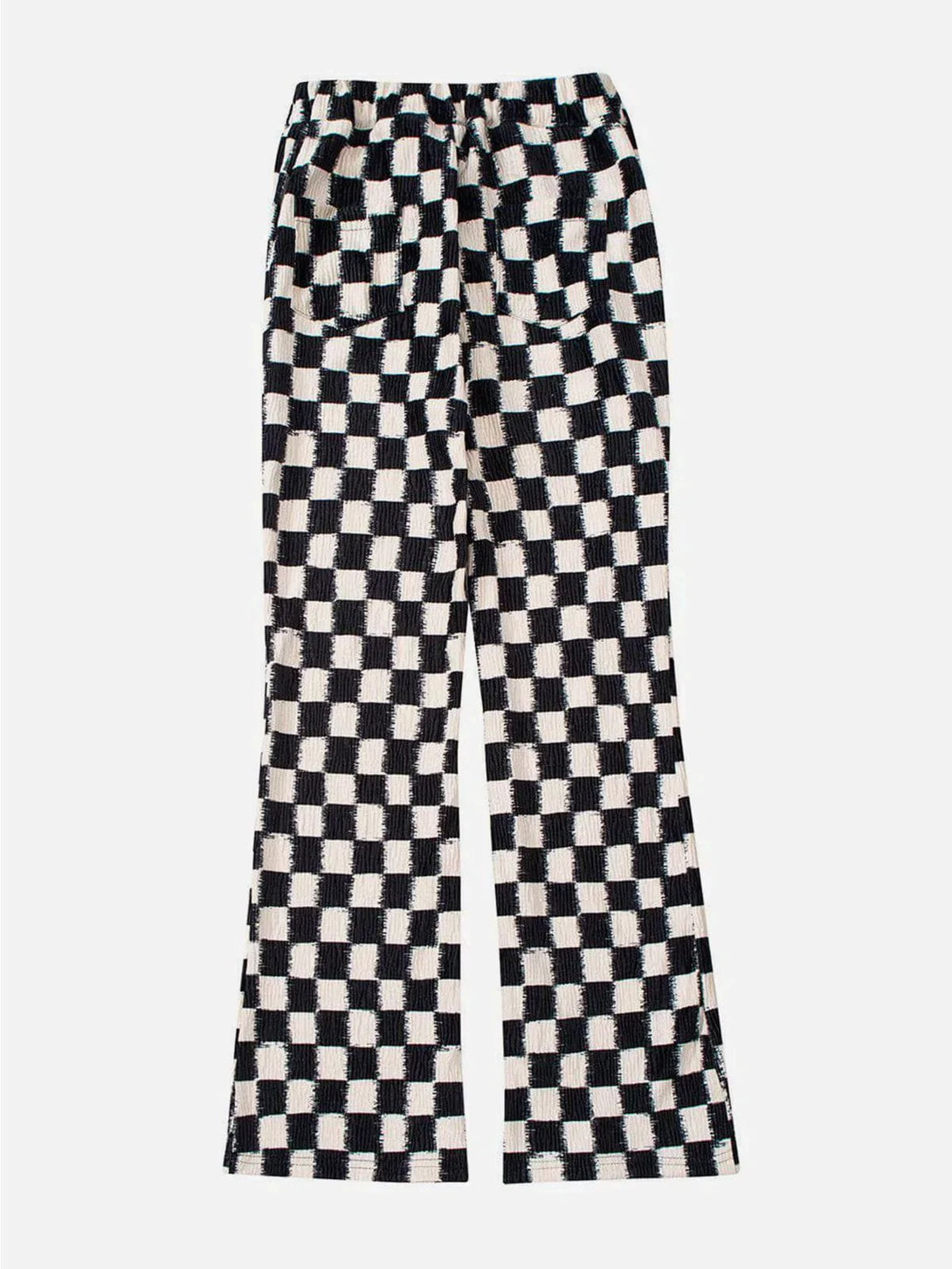 TALISHKO - Checkerboard Elastic Horn Pants - streetwear fashion, outfit ideas - talishko.com