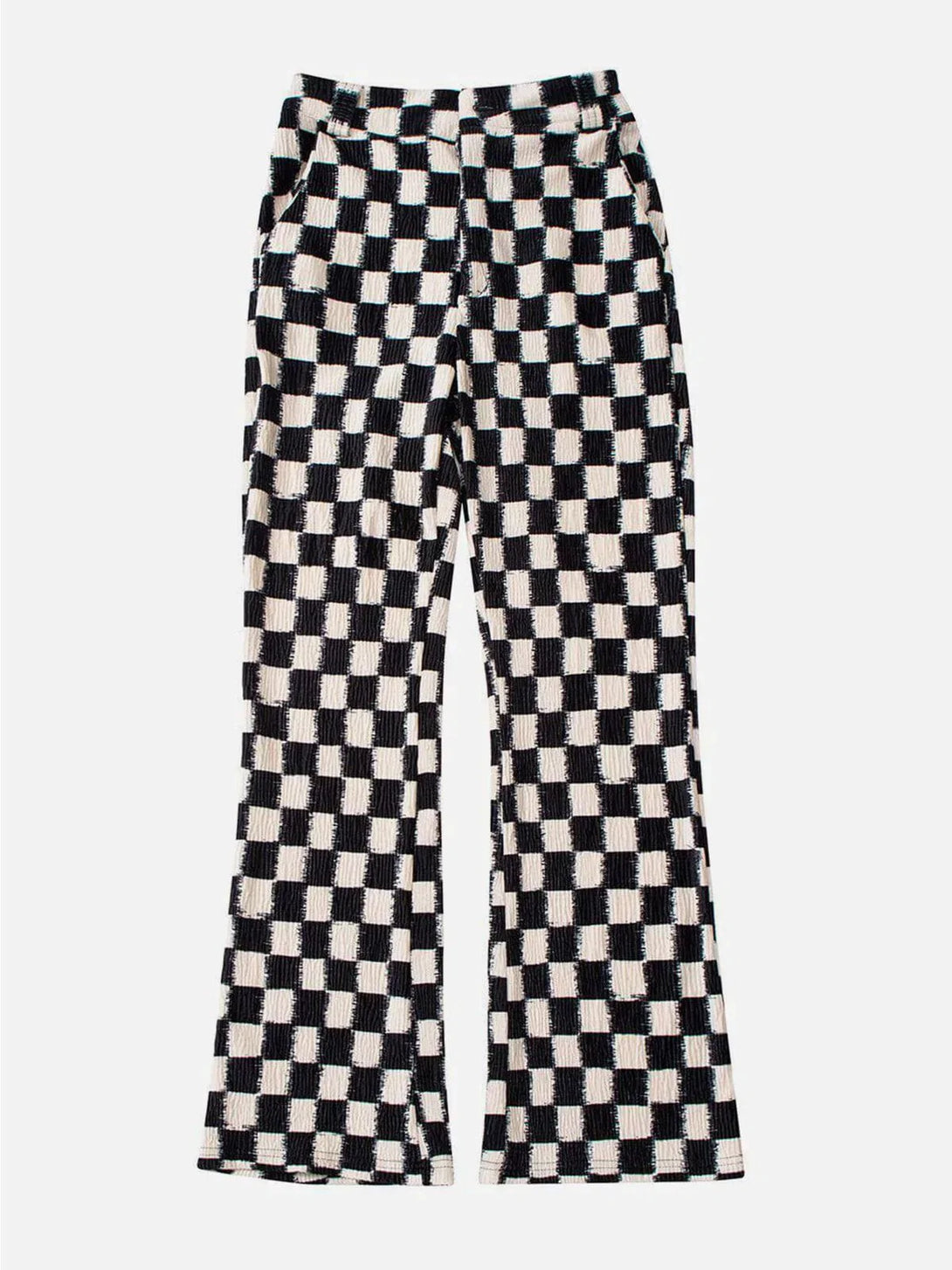 TALISHKO - Checkerboard Elastic Horn Pants - streetwear fashion, outfit ideas - talishko.com