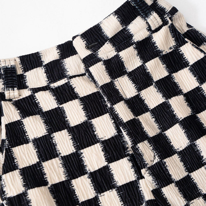 TALISHKO - Checkerboard Elastic Horn Pants - streetwear fashion, outfit ideas - talishko.com