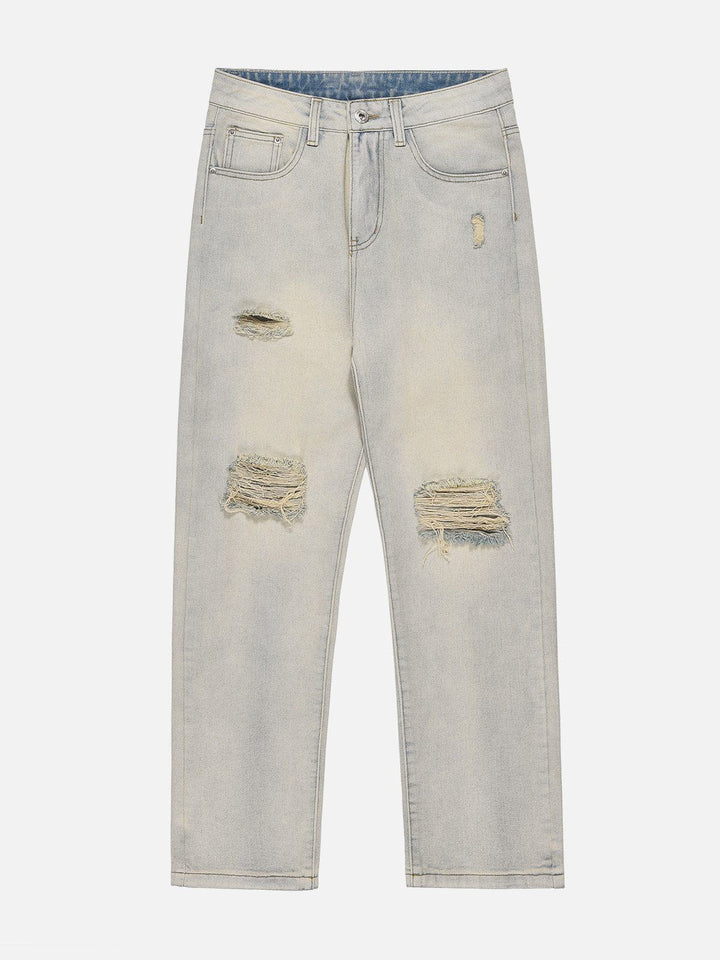 TALISHKO™ - Circle Letters Hole Jeans streetwear fashion - talishko.com