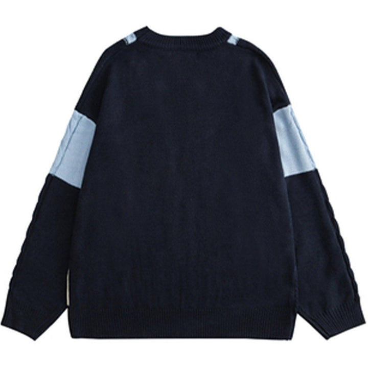TALISHKO™ - Color Block Pattern Sweater streetwear fashion - talishko.com