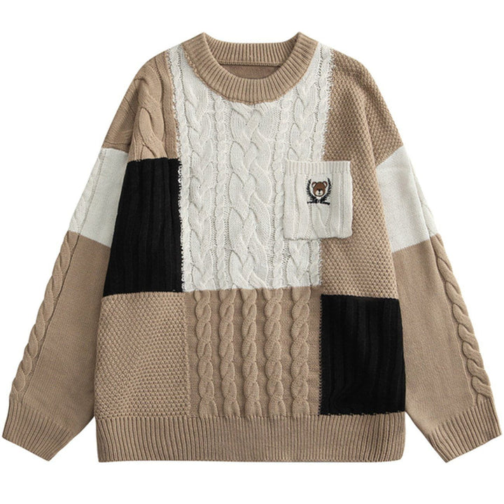 TALISHKO™ - Color Block Pattern Sweater streetwear fashion - talishko.com