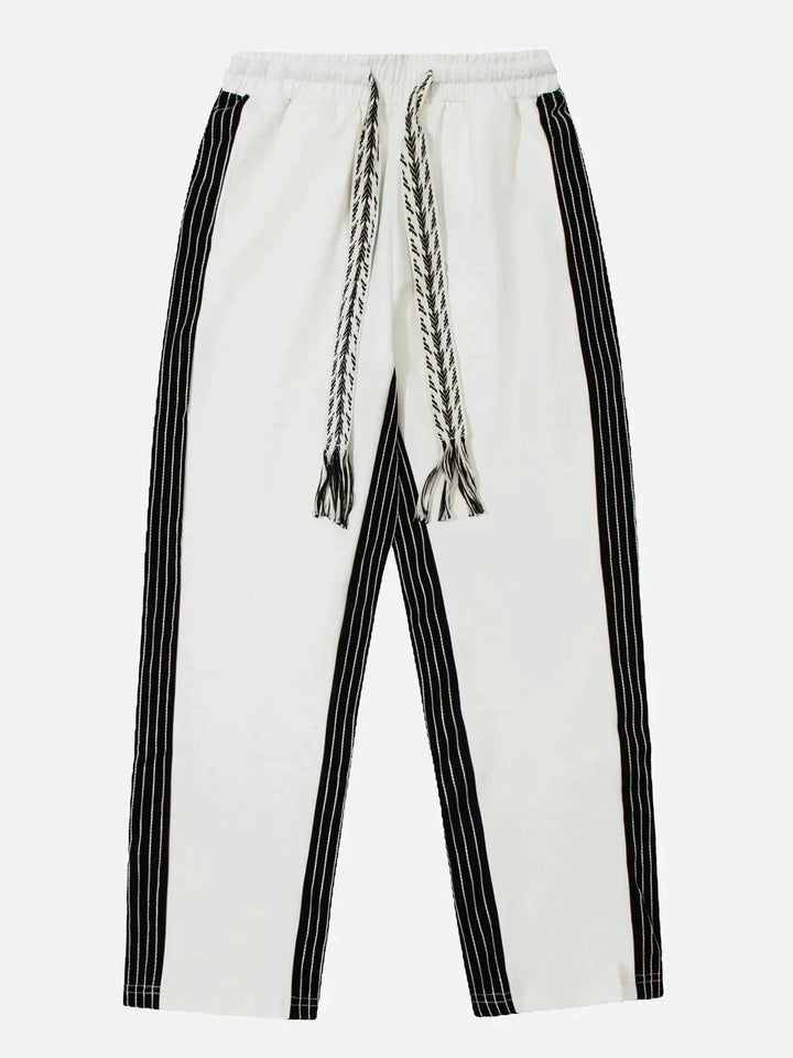 TALISHKO - Color-Block Striped Drawstring Pants - streetwear fashion, outfit ideas - talishko.com