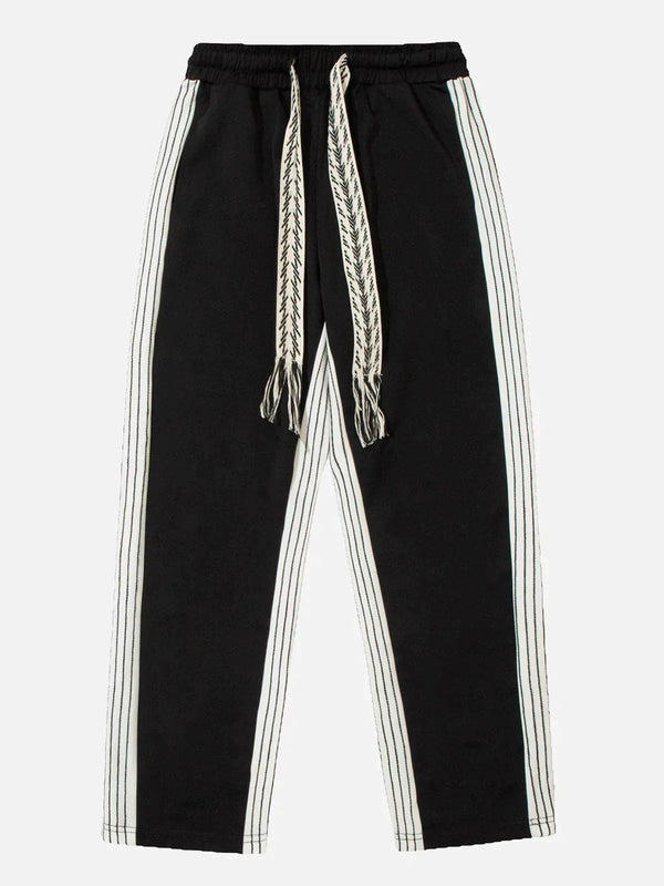 TALISHKO - Color-Block Striped Drawstring Pants - streetwear fashion, outfit ideas - talishko.com