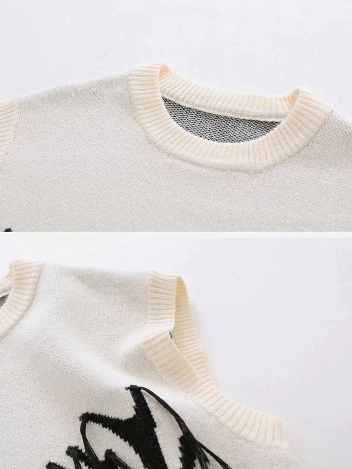 TALISHKO - Colorblocked Deer Graphic Sweater Vest - streetwear fashion, outfit ideas - talishko.com