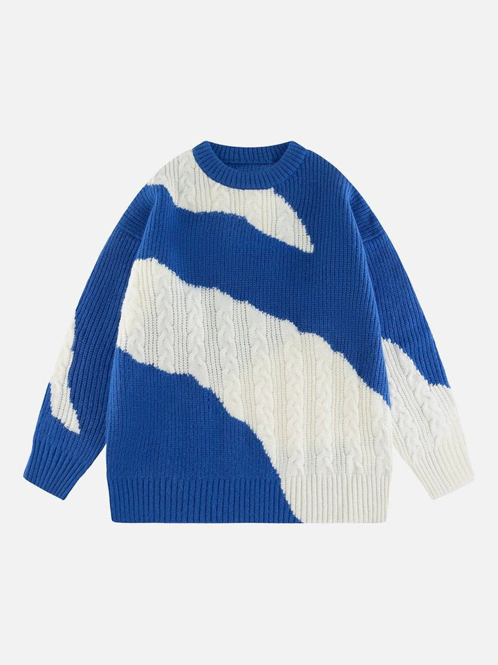 TALISHKO - Contrast Irregular Design Knit Sweater talishko.com