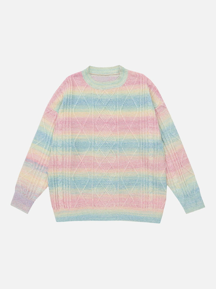 TALISHKO™ - Contrast Rainbow Sweater streetwear fashion - talishko.com