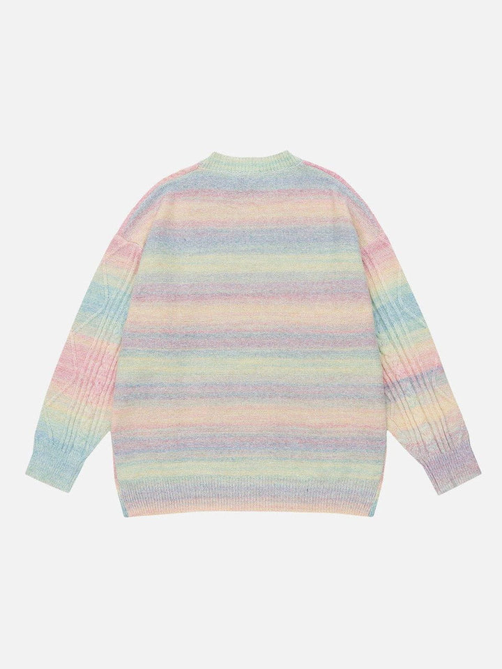 TALISHKO™ - Contrast Rainbow Sweater streetwear fashion - talishko.com