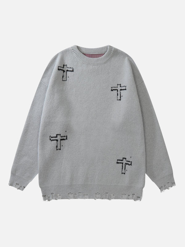 TALISHKO - "Cross & Lie" Graphic Sweater - streetwear fashion, outfit ideas - talishko.com