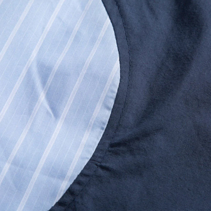 TALISHKO - Curved Panel Stripe Short Sleeve Shirt - streetwear fashion, outfit ideas - talishko.com