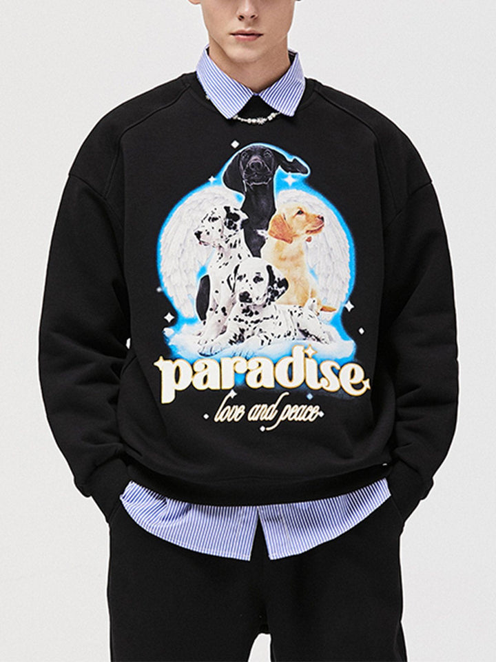 TALISHKO - Cute Dog Print Sweatshirt - streetwear fashion, outfit ideas - talishko.com