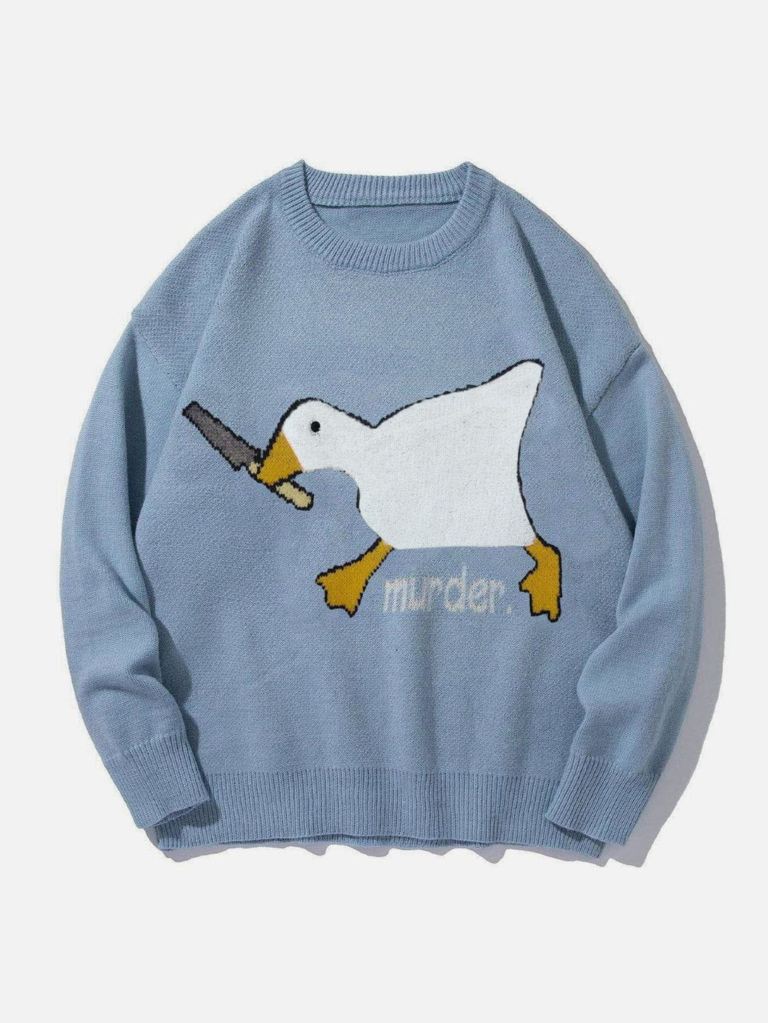 TALISHKO - Cute Murder Goose Pattern Knit Sweater - streetwear fashion, outfit ideas - talishko.com