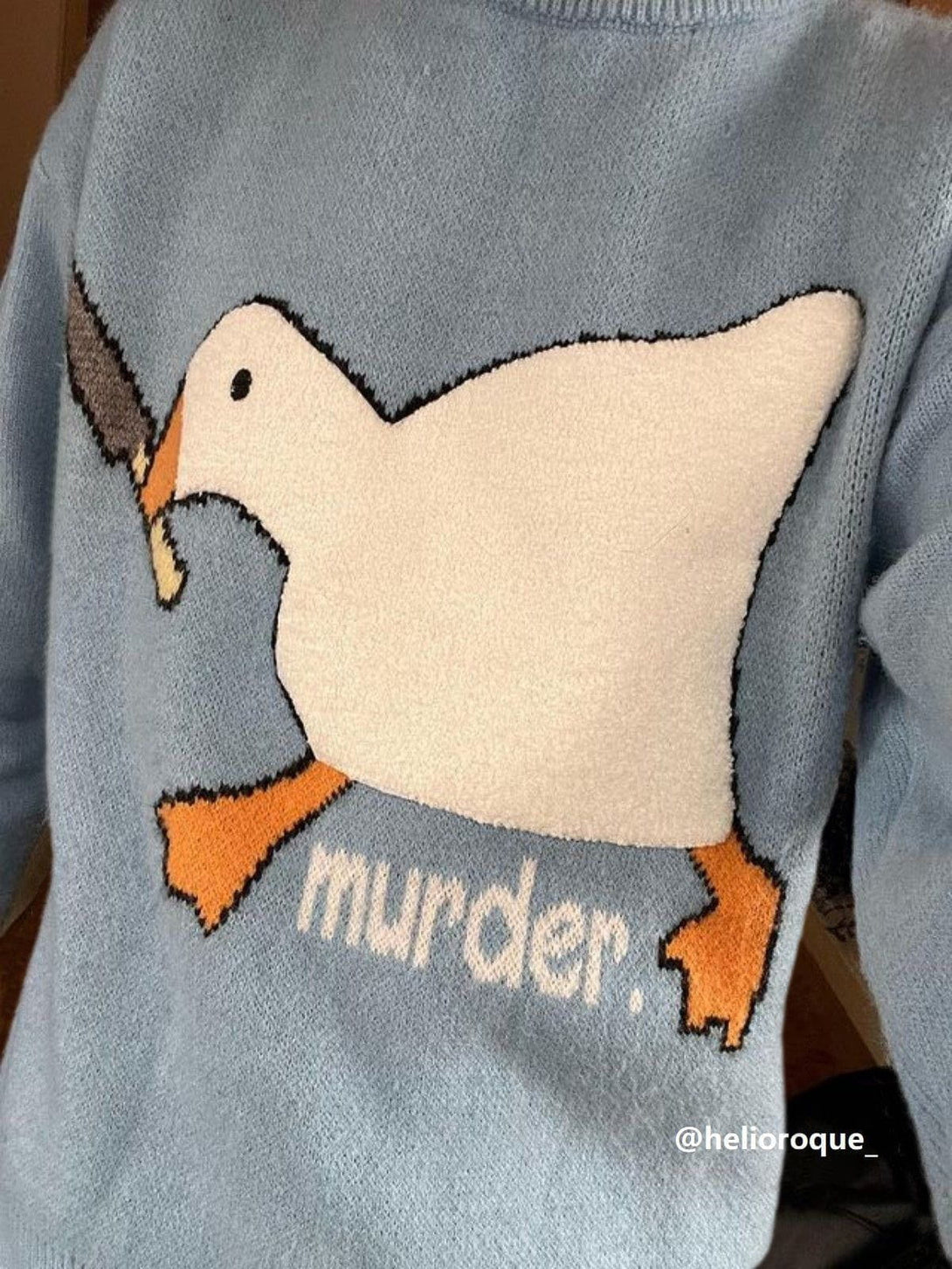 TALISHKO - Cute Murder Goose Pattern Knit Sweater - streetwear fashion, outfit ideas - talishko.com