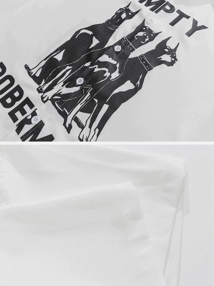 TALISHKO - Doberman Print Short Sleeve Shirt - streetwear fashion, outfit ideas - talishko.com