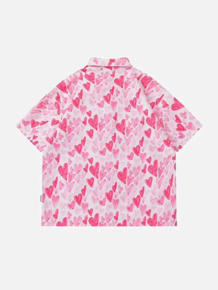 TALISHKO - Doodle Love Heart Short Sleeve Shirt - streetwear fashion, outfit ideas - talishko.com