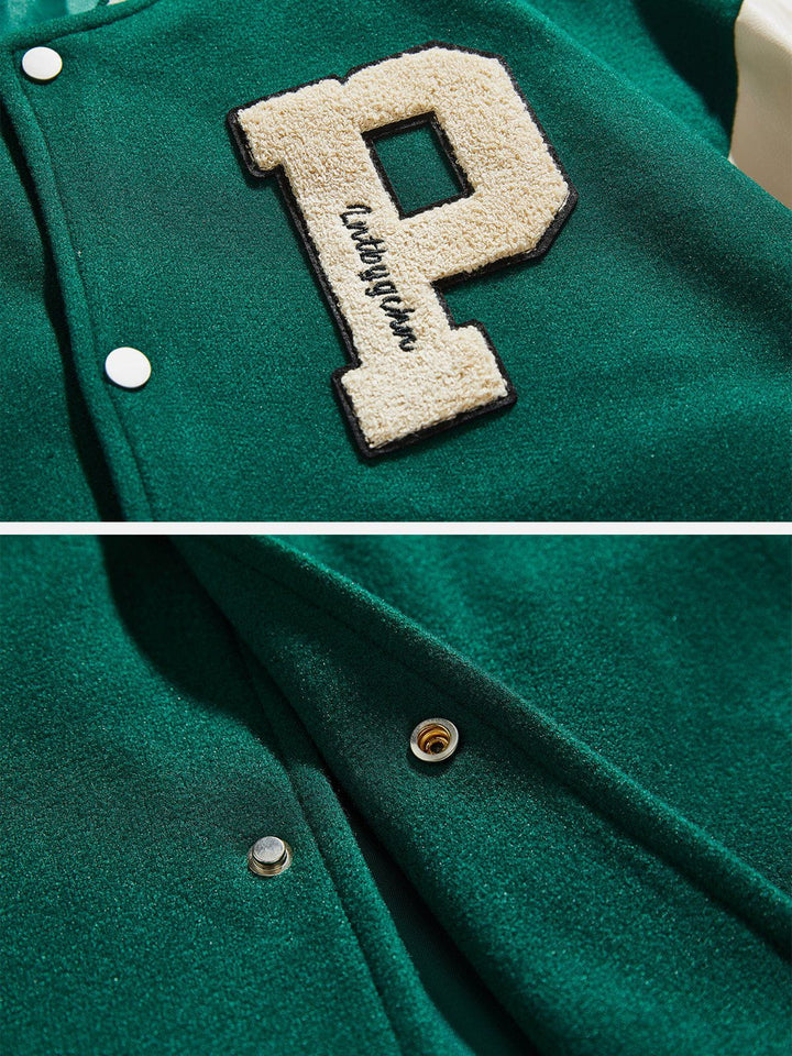 TALISHKO™ - Embroidery Letters Varsity Jacket streetwear fashion - talishko.com