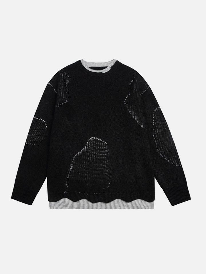 TALISHKO - Fake Two Breakage Design Sweater - streetwear fashion, outfit ideas - talishko.com