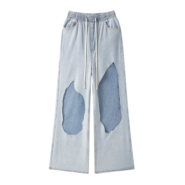 TALISHKO - Fake Two Piece Wide Leg Denim Pants - streetwear fashion, outfit ideas - talishko.com